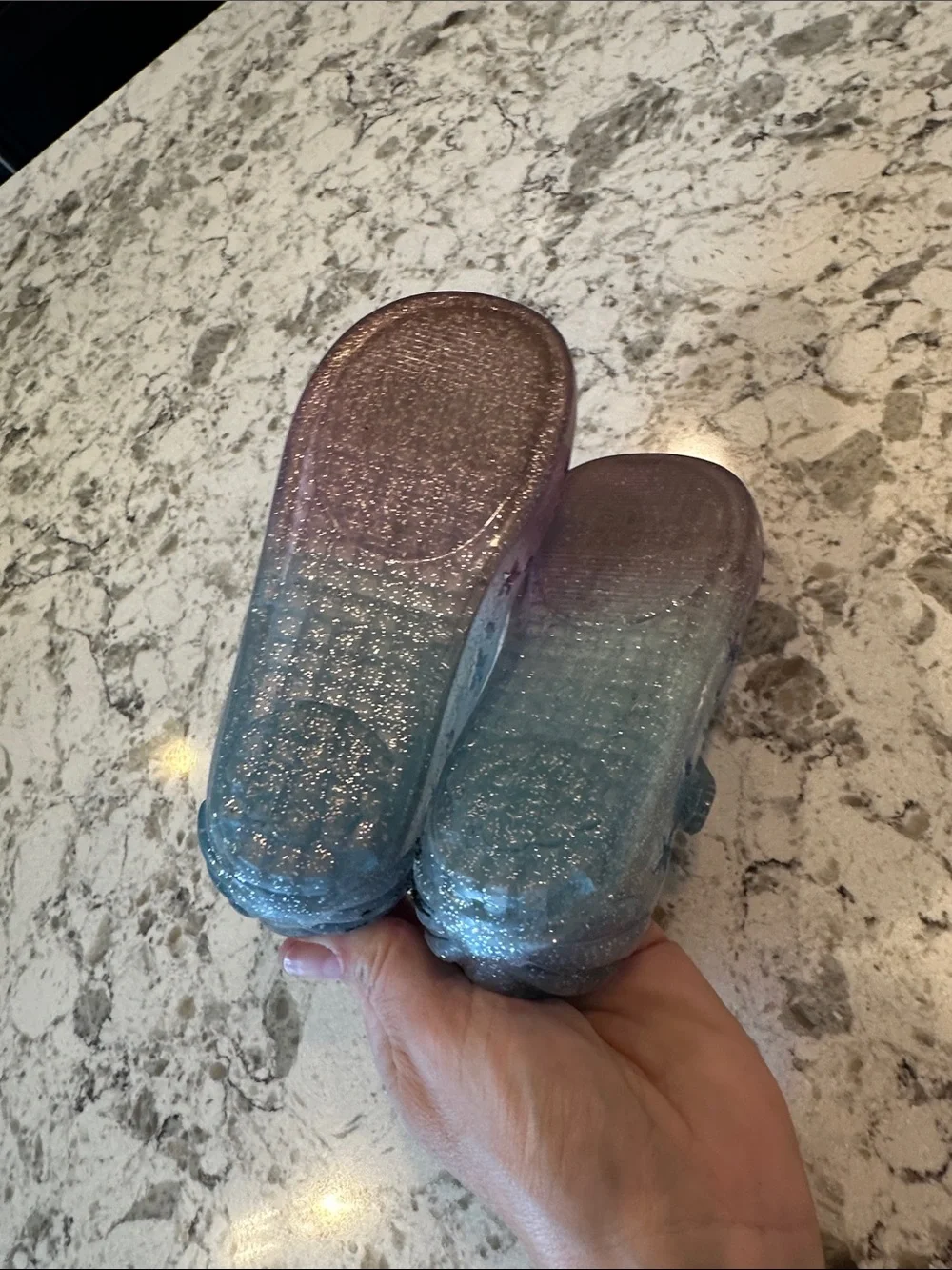 Disney Little Mermaid Jelly Sandals in Sparkle Purple and Teal. Size 10